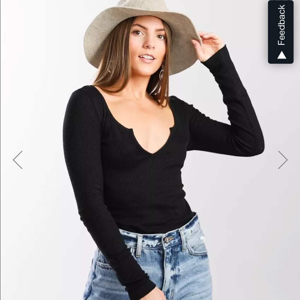 Free People Ciara Layering Top Black